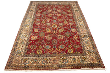 ft Hand-Knotted Semi-Antique Red Traditional Floral Oriental Rug Carpet 10X15
