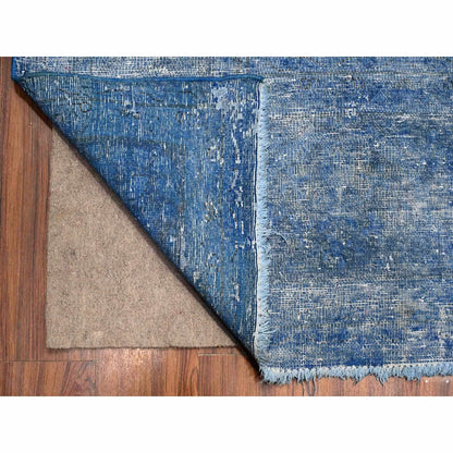 9'5"X12'7" Mavericks Blue Vintage Zoroastrian Karman Wool Oriental Rug