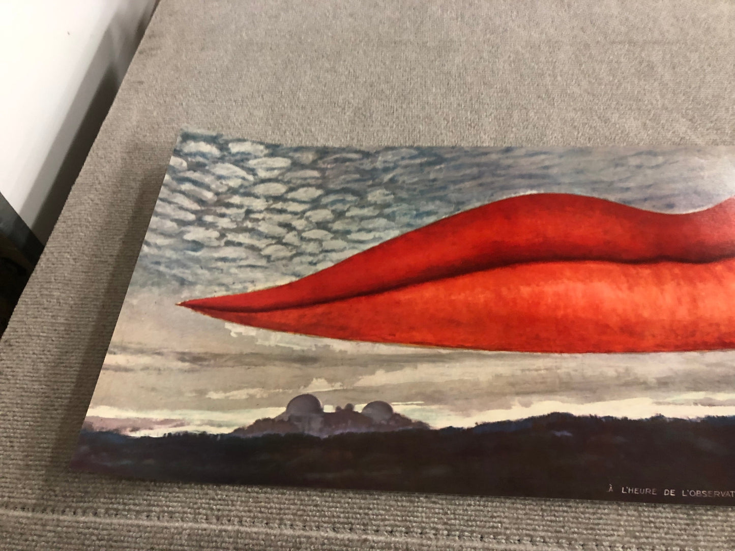 Man Ray Lips (No Text) " Offset Lithograph Pop Art Red Gray Brow
