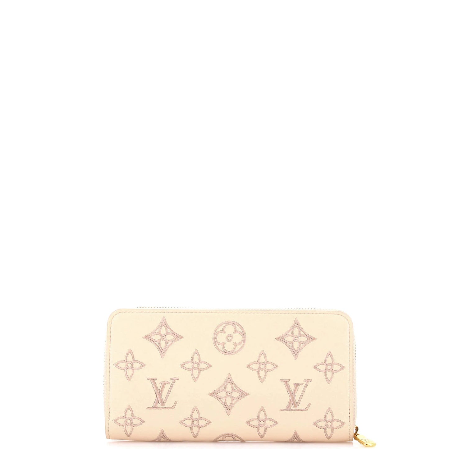 Leather Louis Vuitton Zippy Wallet Monogram Broderie Anglaise Embroidered