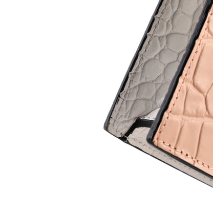 Alexander Mcqueen Flat Knuckle Clutch Crocodile Embossed Leather Medium