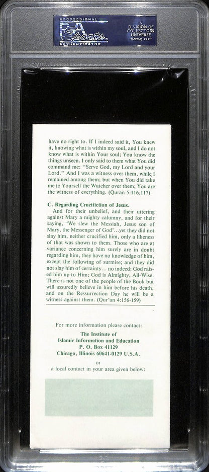 Muhammad Ali Signed/Autographed 8.5X3.5 Islamic Pamphlet Slab Psa/Dna 193453