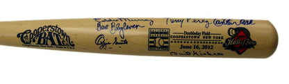 2012 Hof Classic Game Cooperstown Bat Signed By 6 Fisk Perez Jsa Steiner 196256