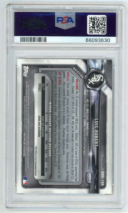 Luis Robert 2018 Bowman Draft Chrome Refractor #Bdc188 Psa 9