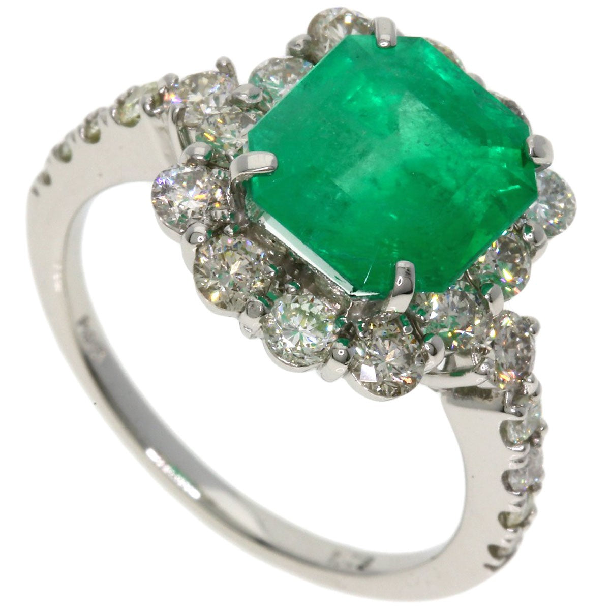 5.27g 2.75ct Emerald Diamond Ring Platinum PT950