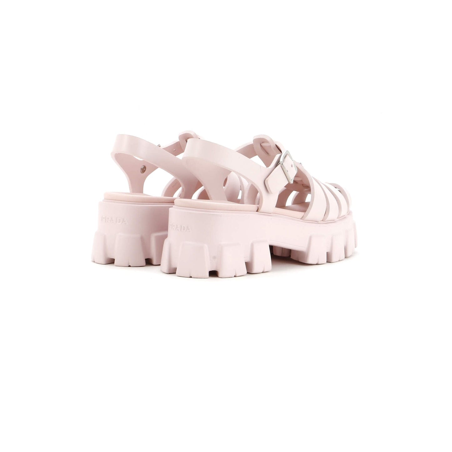 Prada Women'S Monolith Cage Platform Sandals Rubber