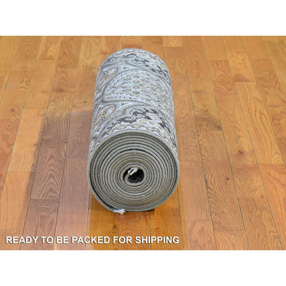 2'6"X22'2" Wool And Silk Mughal Inspired Medallions Design Xl Runner Rug