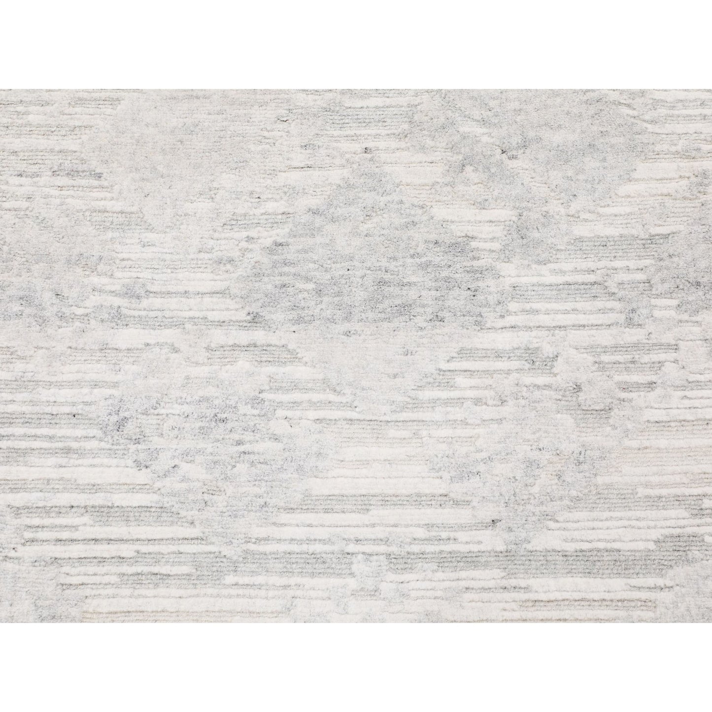 2'6"X8' Modern Hand Spun Runner Undyed Natural Wool Hand Knotted Rug