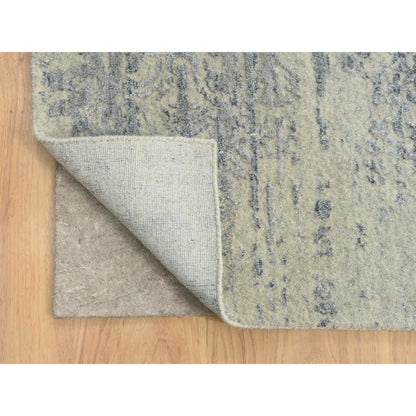 12'X17'10" Gray Wool And Plant Based Silk Hand Loomed Oversized Rug