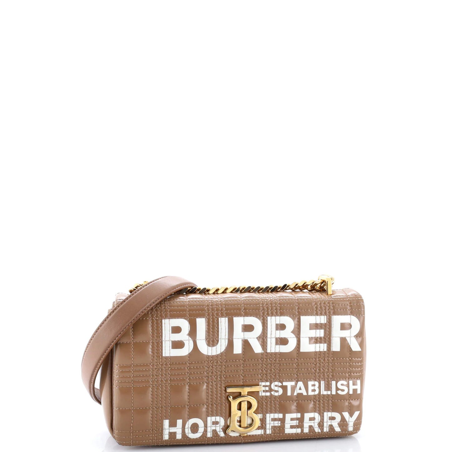 Burberry Lola Shoulder Bag Quilted Printed Coated Canvas Small