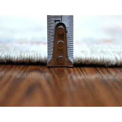 2'10"X13'6" Gray Angora Oushak With Velvety Wool Hand Knotted Runner Rug