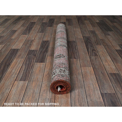 3'9"X6'2" Blush Red Vintage Zoroastrian Balooch Hand Knotted 100% Wool Rug