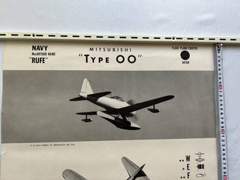 Wwii 1944 Us Navy Aircraft Recognition Poster Mitsubishi Type 00 Rufe Floatplane