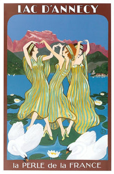 Lac D'Annecy  Bruce Skilbeck Original Travel Poster Signed Limited Edition 300