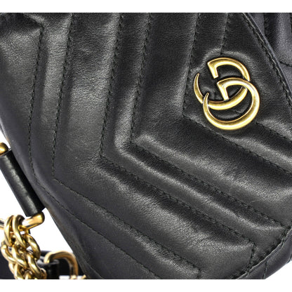 Gucci Gg Marmont Drawstring Backpack Matelasse Leather Mini