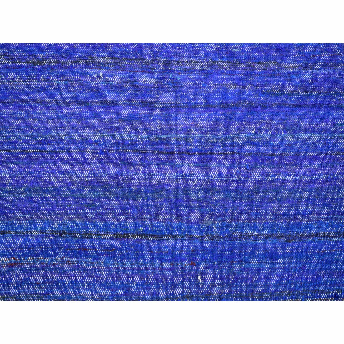 9'2"X11'8" Admiral Blue Sari Silk Flat Weave Kilim Hand Woven Rug