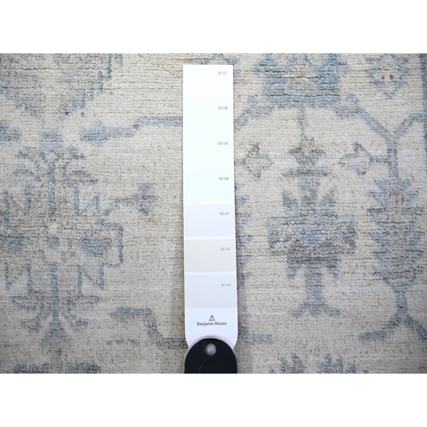 4'X5'9" Commercial White Finer Peshawar Wool Hand Knotted Oriental Rug