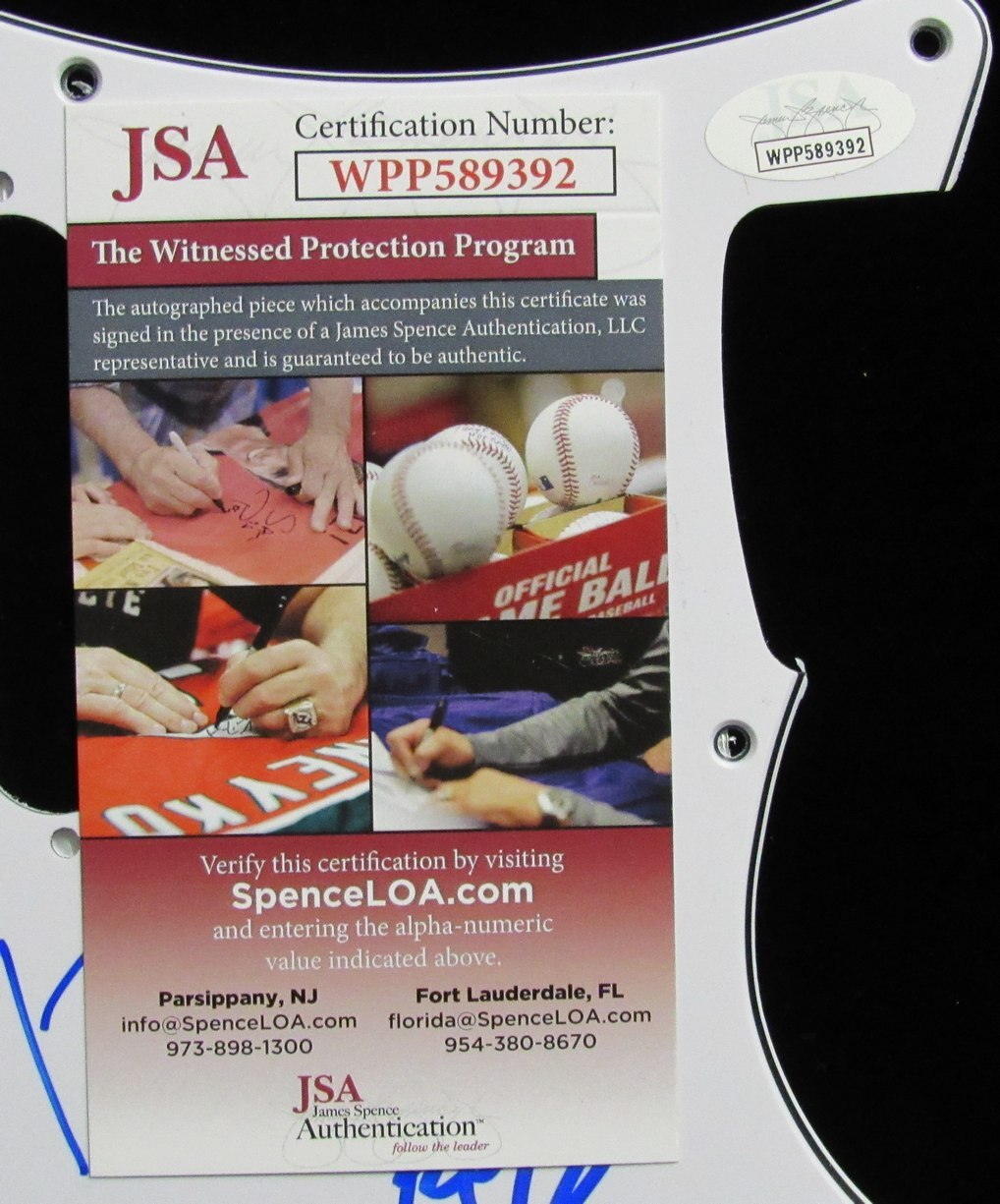 Def Leppard Joe Elliott/Phil Collen Signed/Autographed Guitar Pick Guard Jsa 576