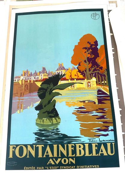Fontainebleau Avon Julien Lacaze 1930 Authentic Original French Railways Plm