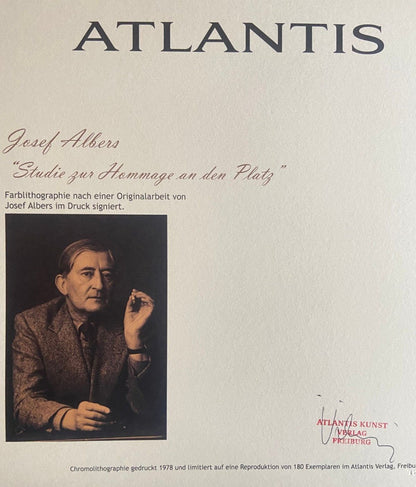 Josef Albers Lithograph Coa Hand Numbered Signed Op Stamped