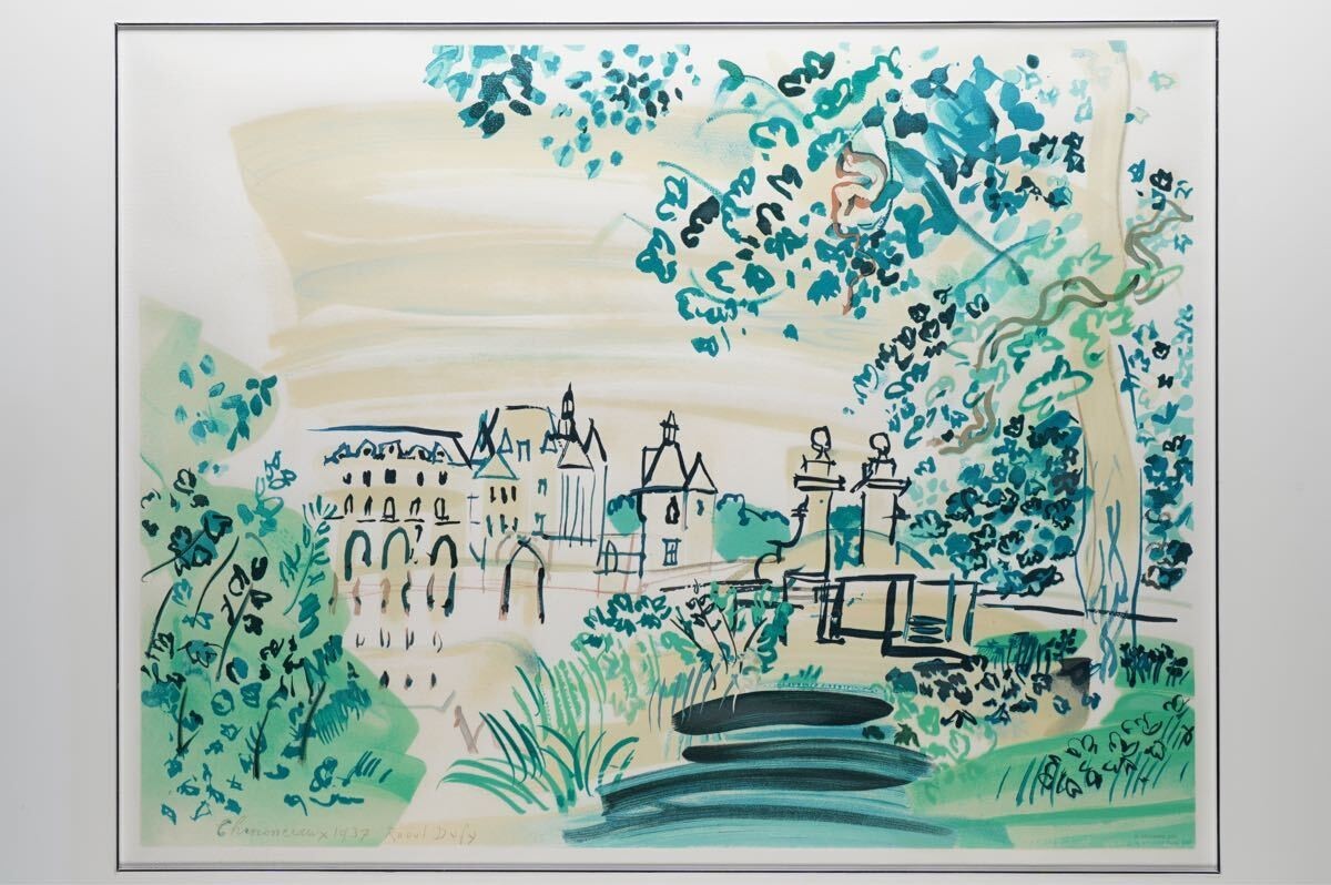 Raoul Dufy Lithograph Print "Chenonceaux" Signed 1937 Spadem Paris 1967