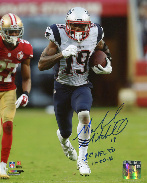 Malcolm Mitchell "1St Nfl Td 11-20-16" Autographed Vs. San Francisco 49Ers 8X10