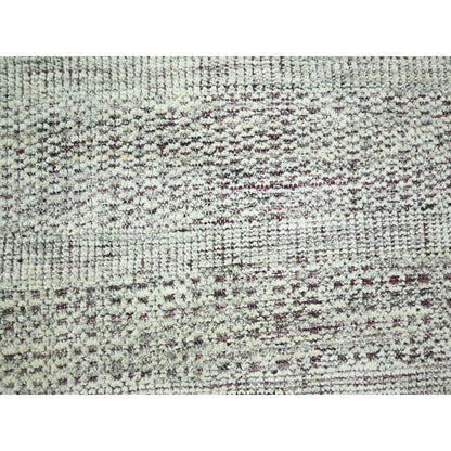 8'X10' Red & White Oxidized Grass Design Wool Hand Knotted Oriental Rug