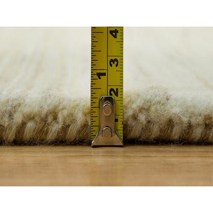 Rug 6'x9' White Wool Hand Knotted Lori Buft Thick and Plush Plain Design