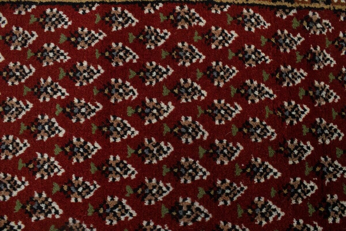 Hand-Knotted Wool Oriental Runner Rug Red Allover