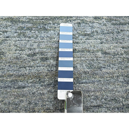 3'10"X6'1" Spanish Gray Plain Design Hand Knotted Pure Silk Oriental Rug