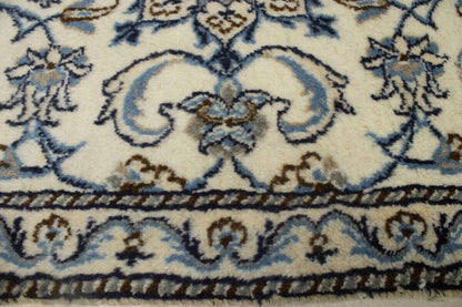 Handmade Nain Oriental Rug Small Wool Carpet