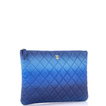Chanel O Case Clutch Quilted Ombre Caviar Medium