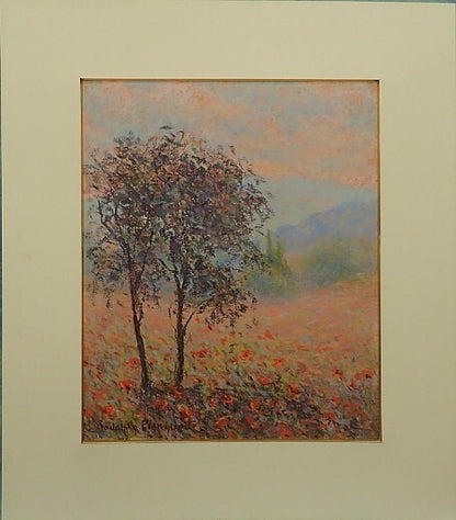 Rodolphe Planquette Original Signed Pastel On Paper Painting Framed Landscape