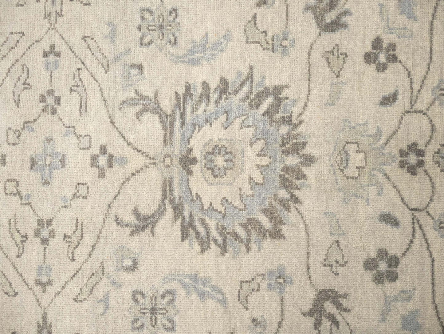 Floral Design Wool Oriental Rug 6x9 ft Muted Ivory Chobi Carpet Foyer Decor