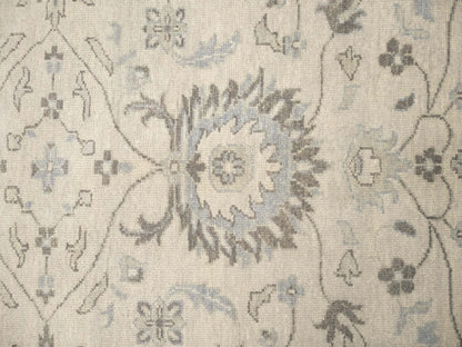 Floral Design Wool Oriental Rug 6x9 ft Muted Ivory Chobi Carpet Foyer Decor