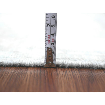 2'8"X11'7" Gray Stone Washed Peshawar Hand Knotted Pure Wool Runner Rug