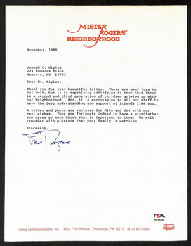 Fred Rogers Signed/Auto Typed Letter Signed (Tls) 