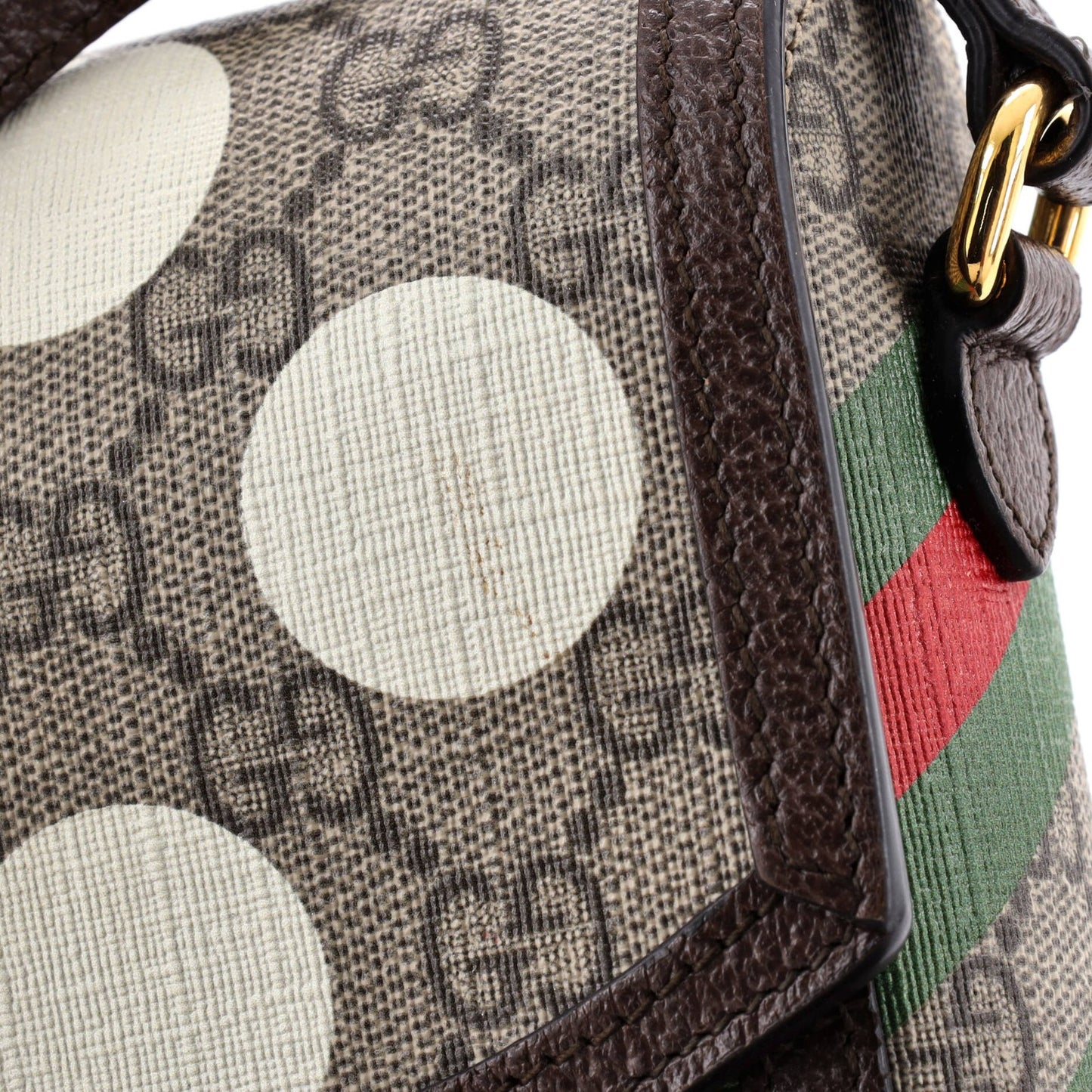 Gucci Horsebit 1955 Crossbody Bag Printed Gg Coated Canvas Mini