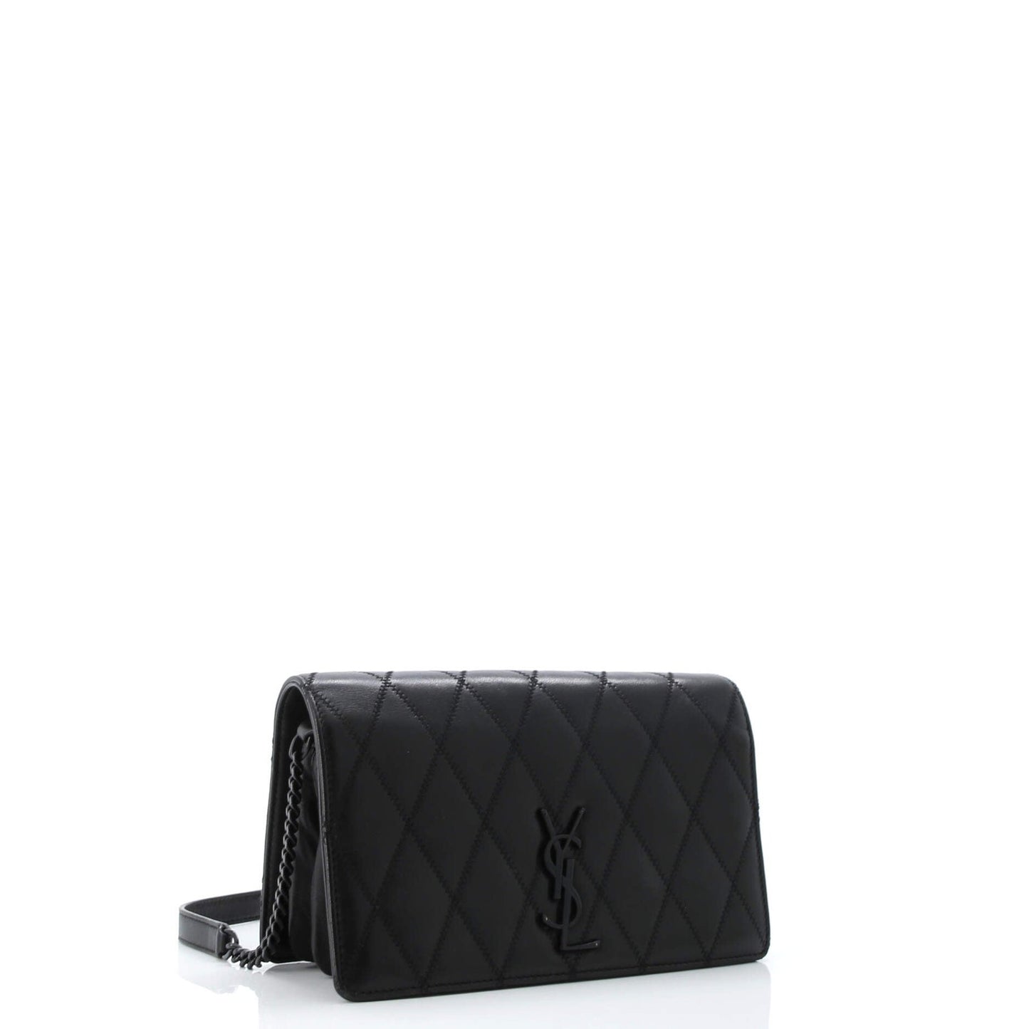 Saint Laurent Angie Chain Shoulder Bag Quilted Leather Small