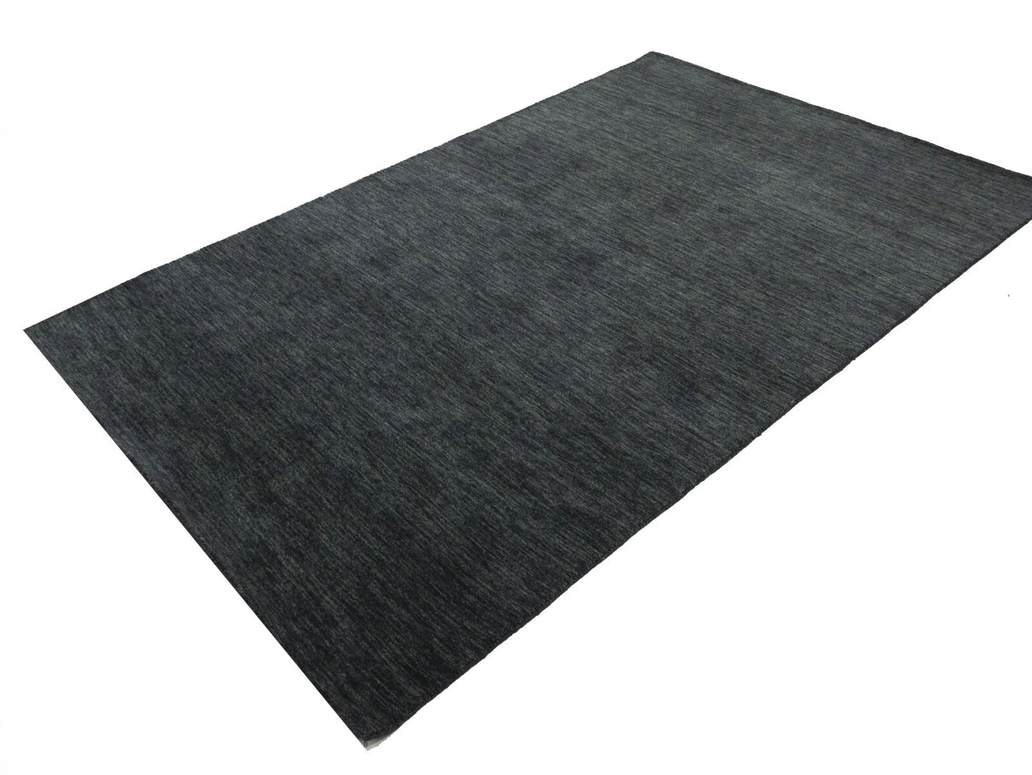 Charcoal Solid Hand-Loomed 5X8 Gabbeh Wool Rug
