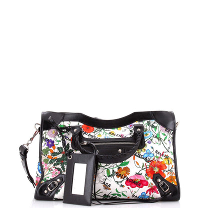 Medium Gucci x Balenciaga The Hacker Project Neo Classic City Bag Flora Canvas