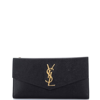 Saint Laurent Uptown Flap Wallet Leather Long