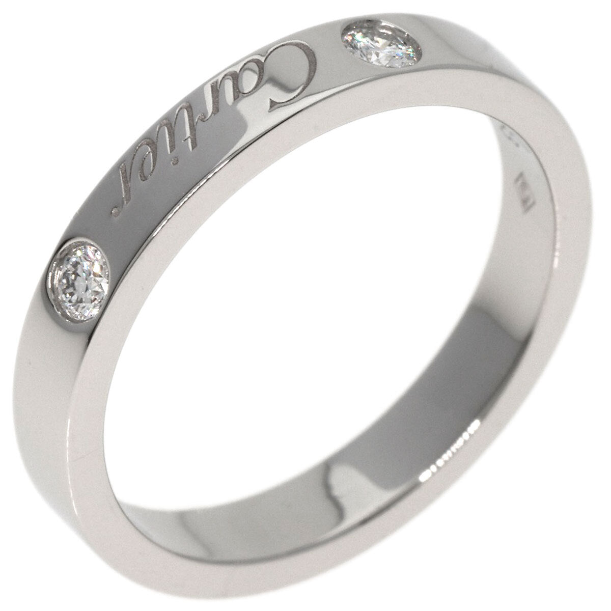 Cartier   Ring Engraved 2P Diamond #50 Platinum