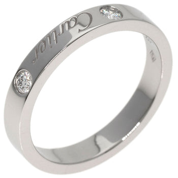 Cartier   Ring Engraved 2P Diamond #50 Platinum