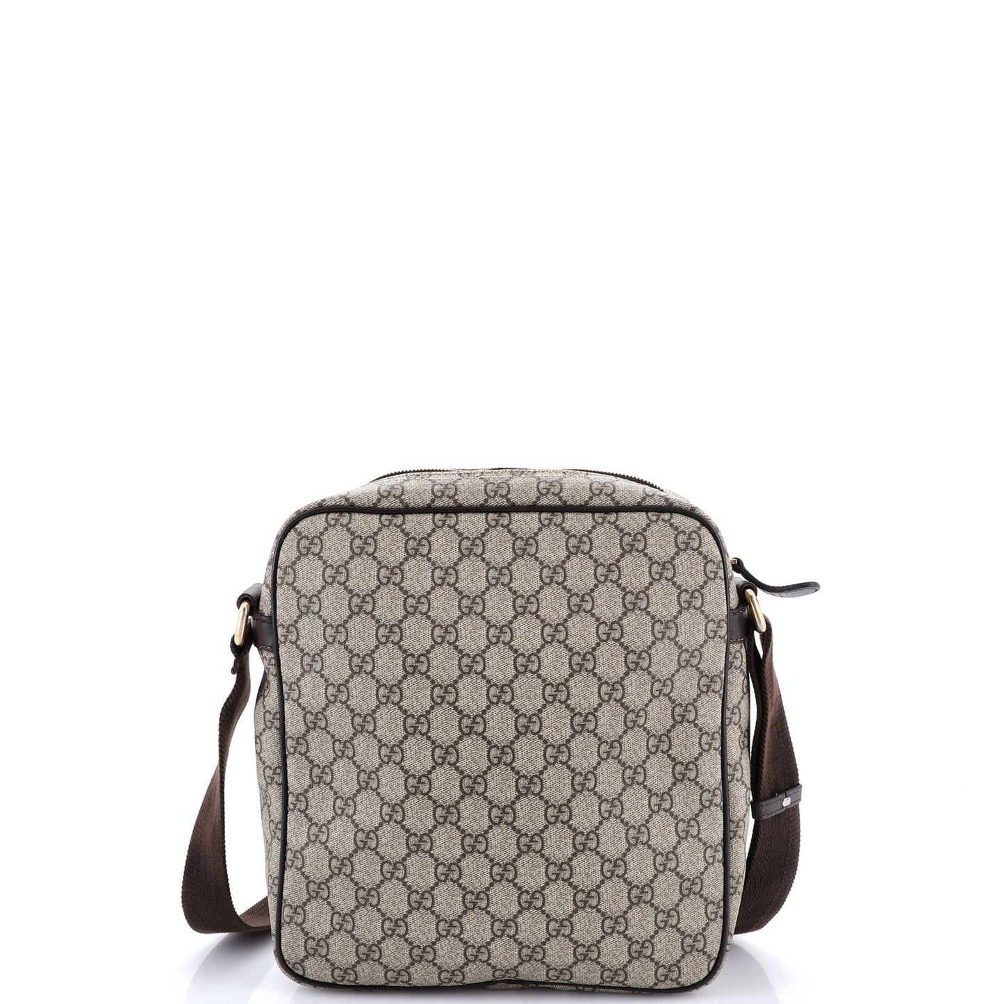 Gucci Front Zip Messenger Gg Coated Canvas Medium