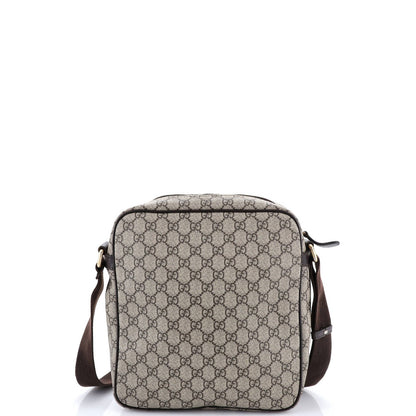 Gucci Front Zip Messenger Gg Coated Canvas Medium