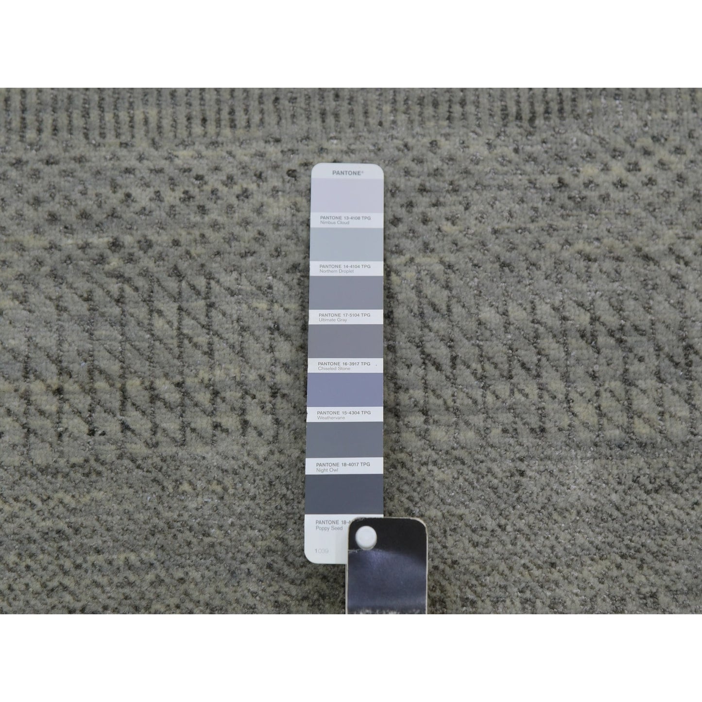 9'X12'2" Metal Gray Hand Knotted Pure Wool Grass Design Oriental Rug