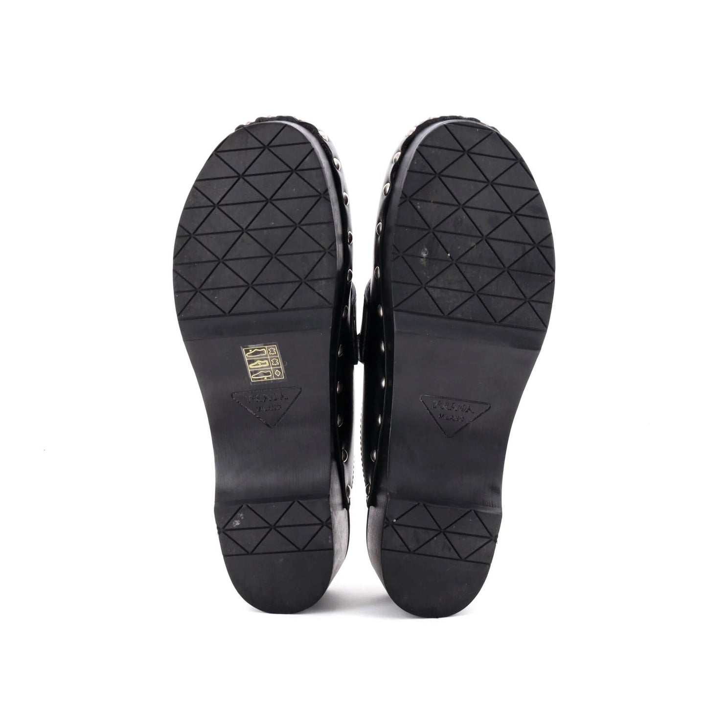Leather Prada Women's Logo Mule Clogs
