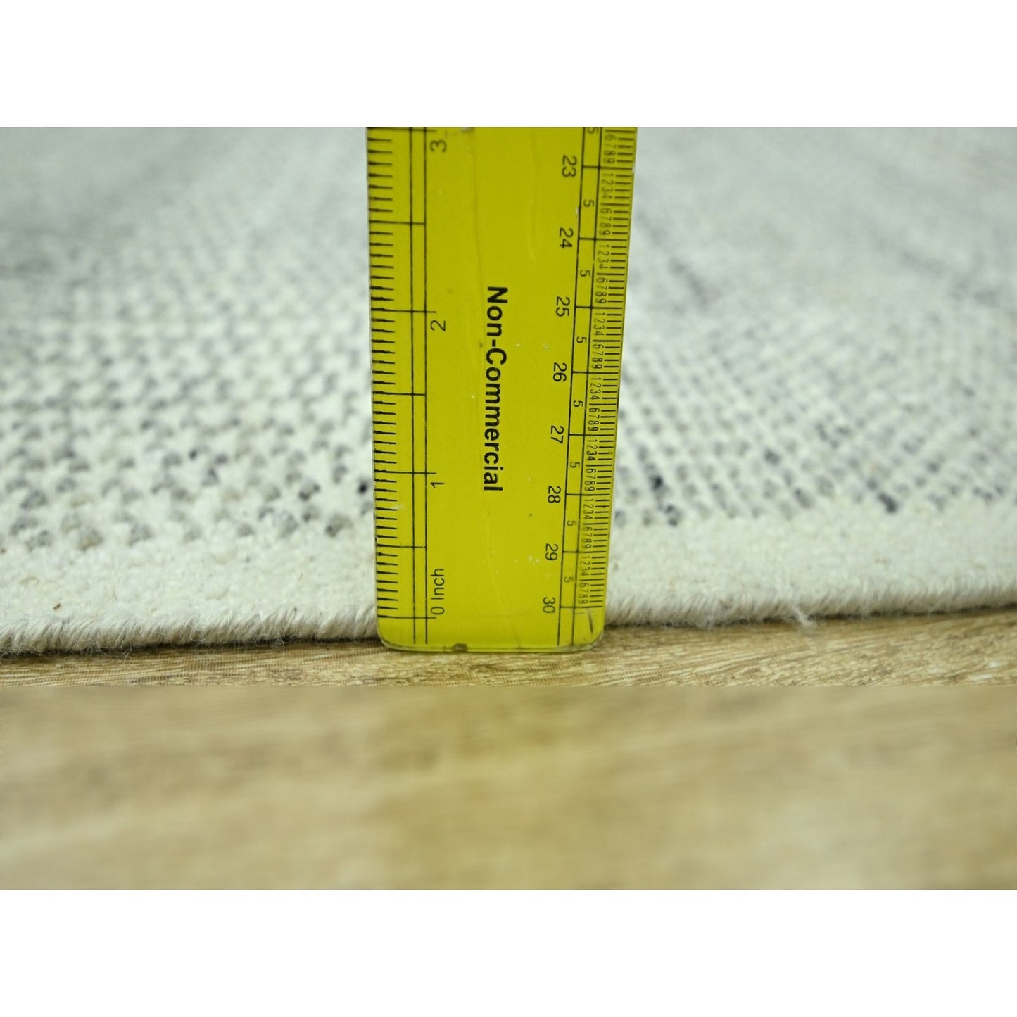 2'8"X6'3" Gray 100% Wool Rug Hand Knotted Oxidized Grass Design Runner