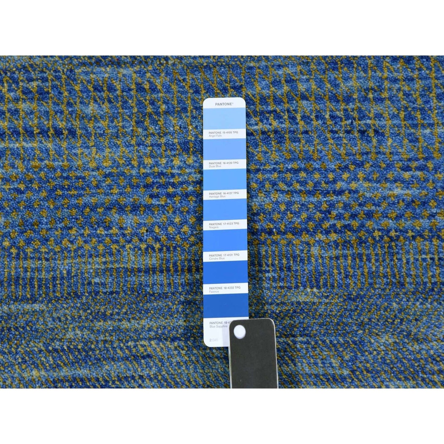 2'5"X20' Aegean Blue Grass Design Xl Runner Rug Hand Knotted Dyed Wool